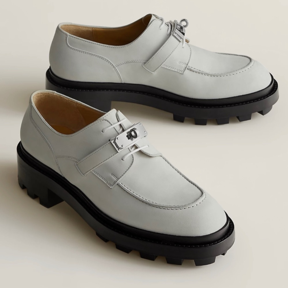 Hermes beige derby shoe